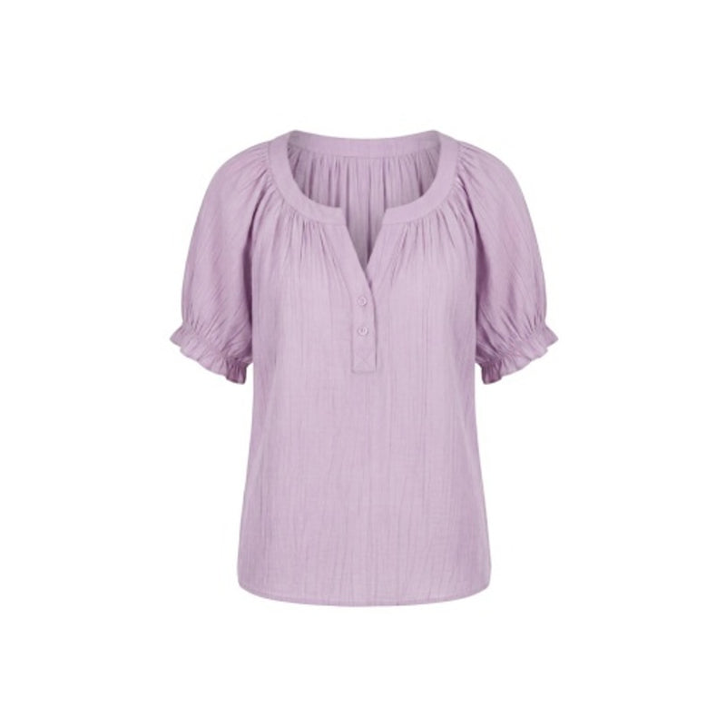 Liverpool Los Angeles - Womens Short Sleeve Half Placket Woven Blouse