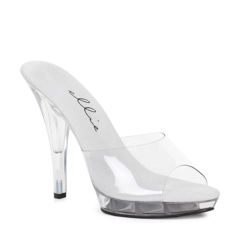 Ellie Shoes - 5" Heel Clear Wide Width Sandal
