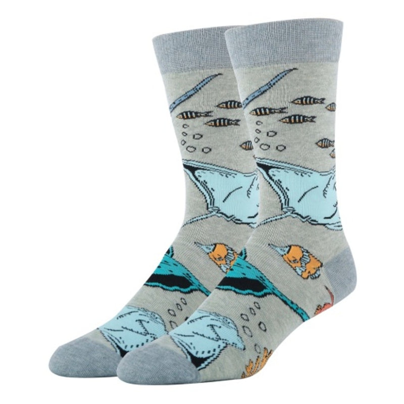 Oooh Yeah - Mens Stingray-Aquatic-Mens Crew Socks