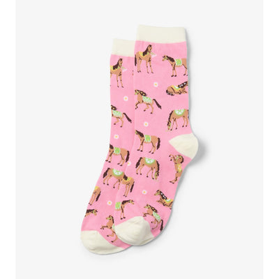 Little Blue House - Country Horses Womens Crew Socks