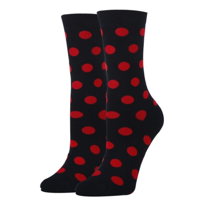 Oooh Yeah - Womens Polka Dot Red-Spirit-Womens Crew Socks