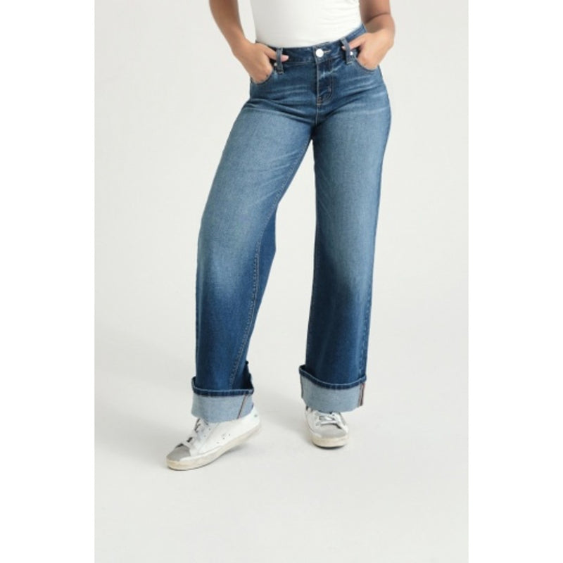 1822 Denim - Womens Petite 29" Slim Wide Leg with Cuff