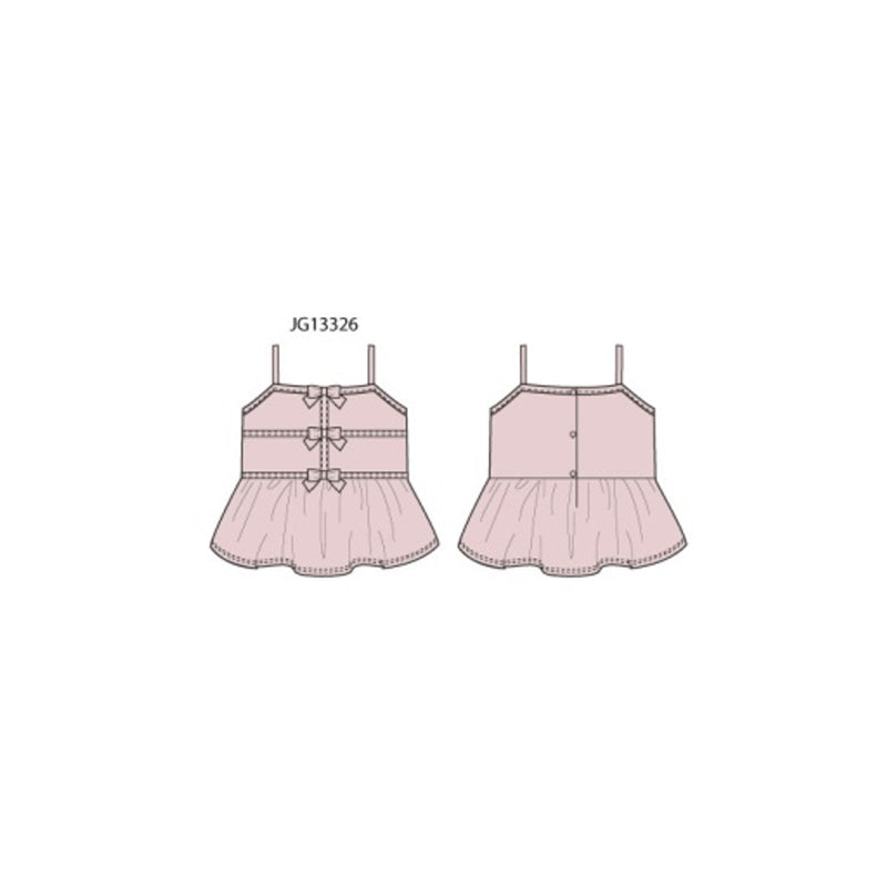 Janie and Jack - Girls K Pnk 3bow Peplum Top Sm2