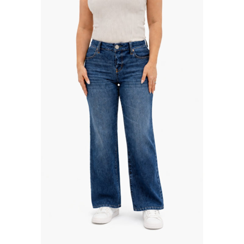 1822 Denim - Womens Petite 28" Slim Wide Leg