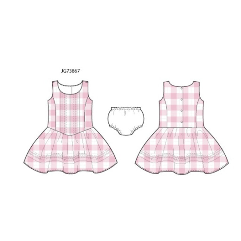 Janie and Jack - Girls with Pnk Gingham Dress Pink