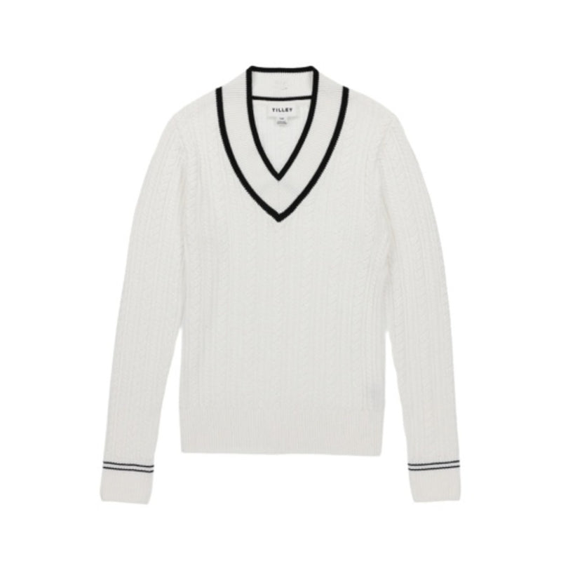 Tilley - Womens V Neck Cable Sweater