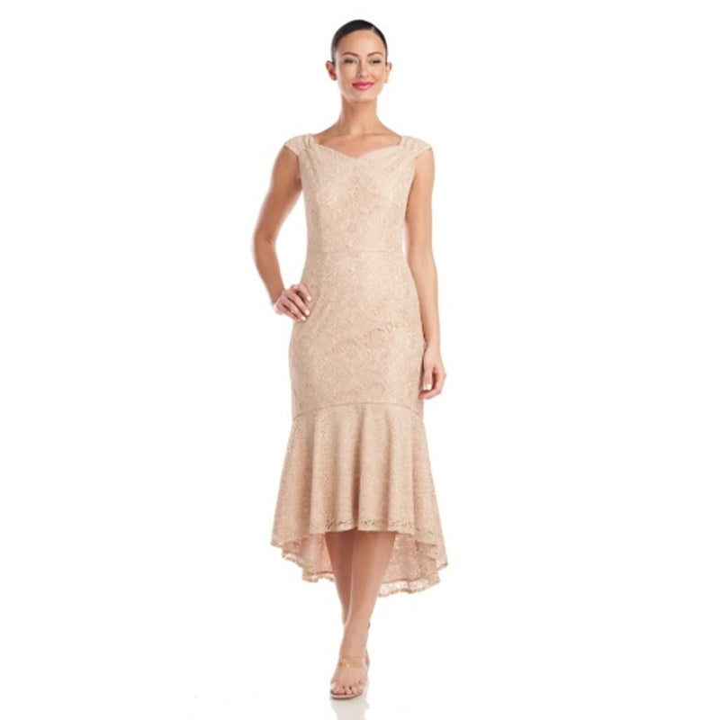 JS Collections - Womens Constance High Low Midi Dress