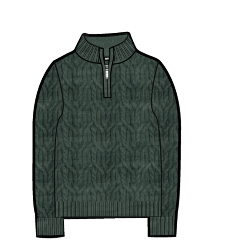 Hope & Henry - Boys Organic Half Zip Cable Sweater