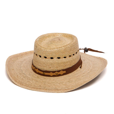 San Diego Hat Company - Palm Mexican Palm Straw Gambler with Gloss