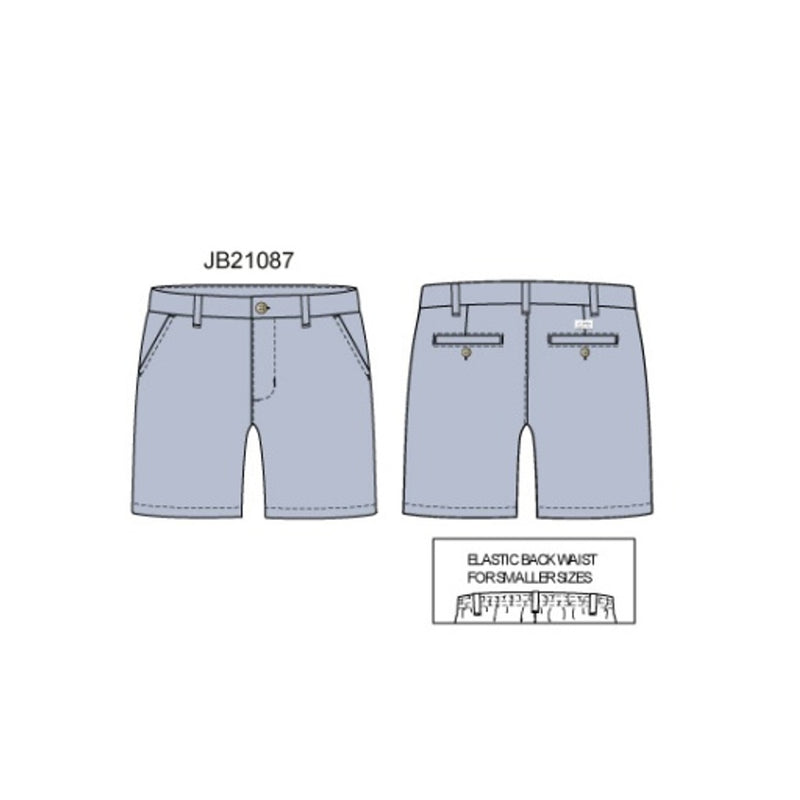 Janie and Jack - Boys with Lt Blue Stretch Twill Ff Short E1