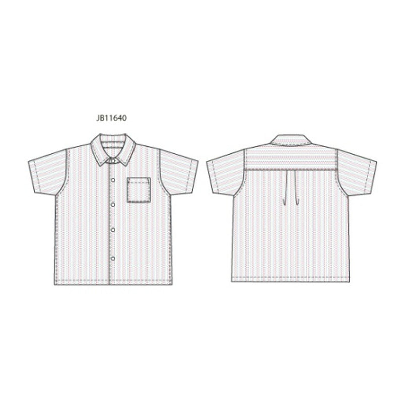 Janie and Jack - Boys with Es Short Sleeve Multistripe Seersucker Shirt Sm0