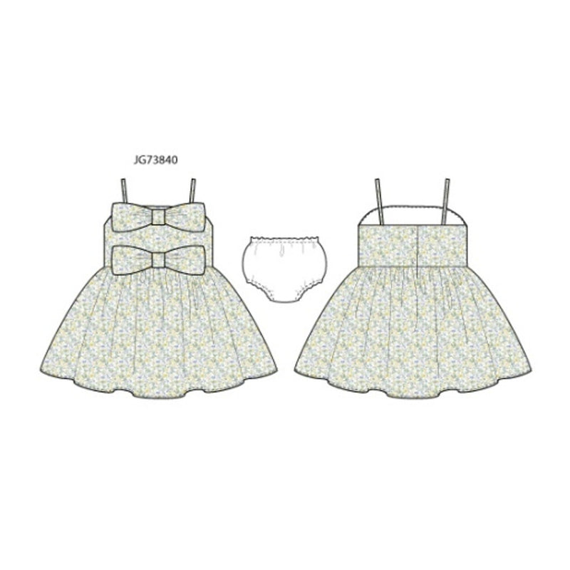 Janie and Jack - Girls with Es Multi Ditsy Bow Dress E2