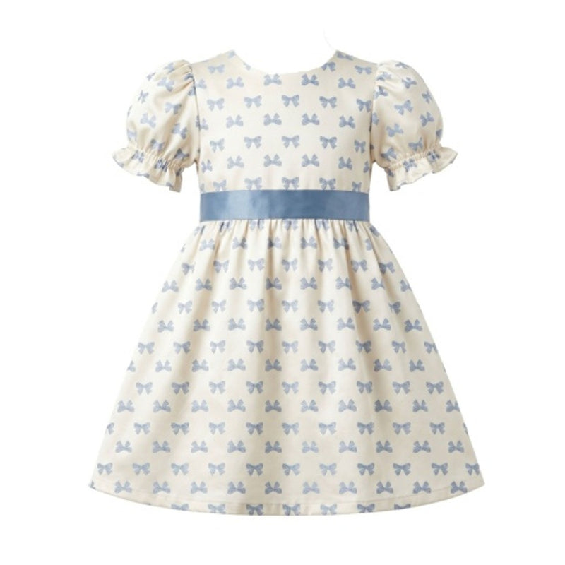 Hope & Henry - Girls Organic Puff Sleeve Sateen Dress