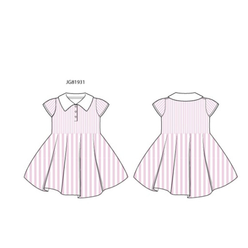 Janie and Jack - Girls S Pnk Stripe Swtr Dress Sp Train