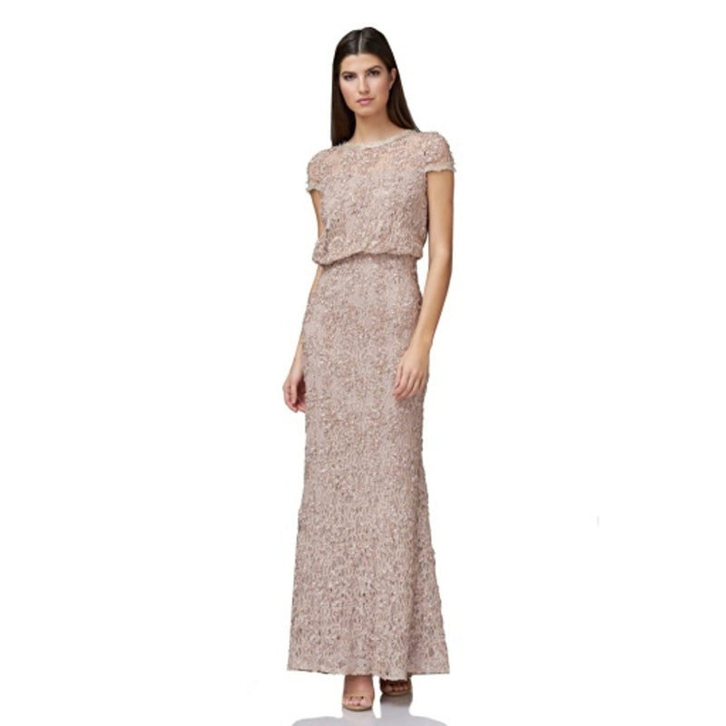 JS Collections - Womens Sequin Lace Blouson Gown