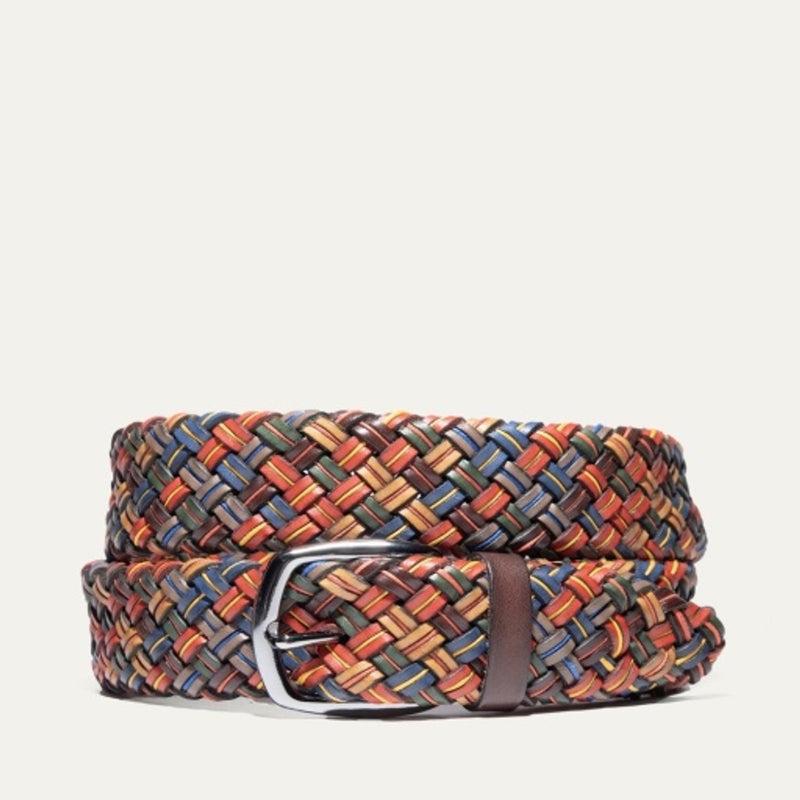 WILL Leather Goods - Mens Multi-Color Tubular Braided Belt