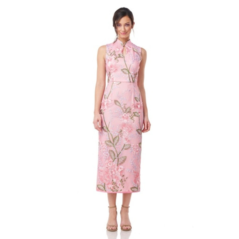JS Collections - Womens Kinsley Keyhole T-Length Dress
