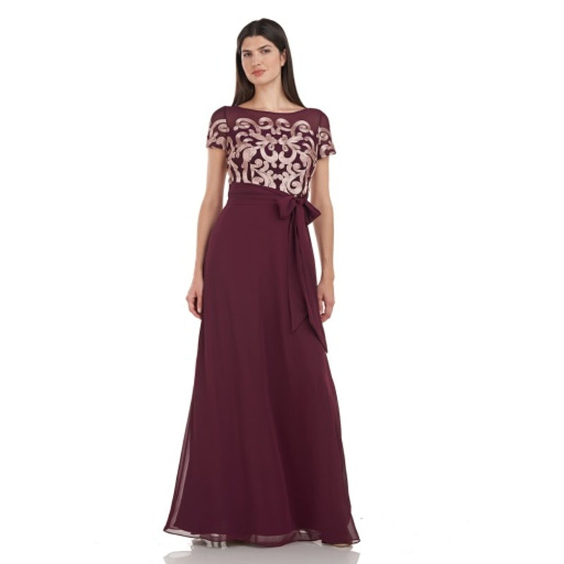 JS Collections - Womens Margot Illusion a-Line Gown