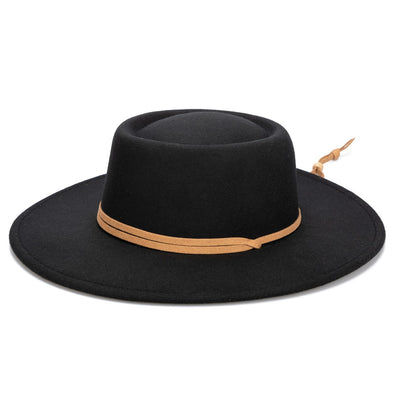San Diego Hat Company - Faux Felt Telescope Boater with Faux Suede