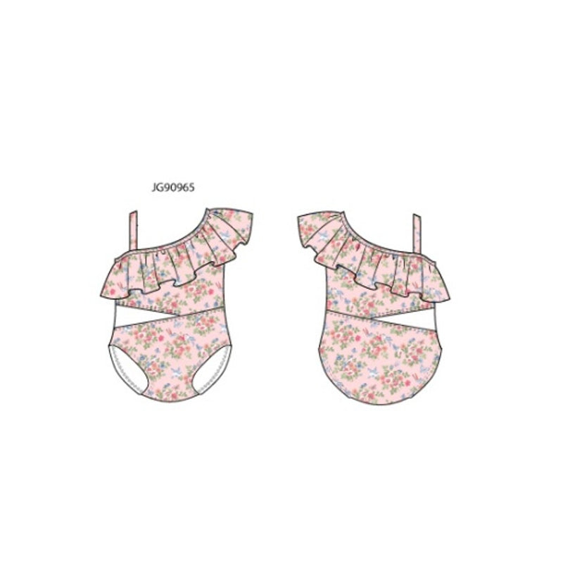 Janie and Jack - Girls K X Pnk Flrl Cutout 1pc Swim Sp1