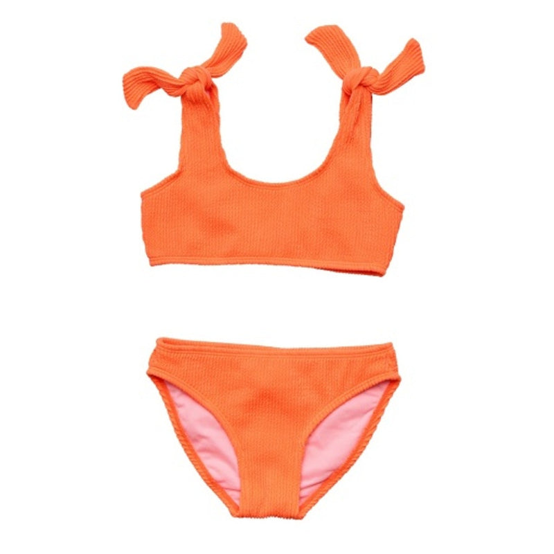 Snapper Rock - Girls Tangerine Tie Crop Bikini