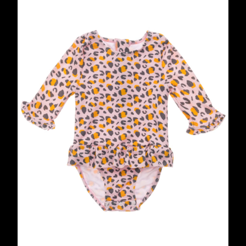 Snapper Rock - Girls Leopard Love Baby 3/4 Sleeve Surf Suit