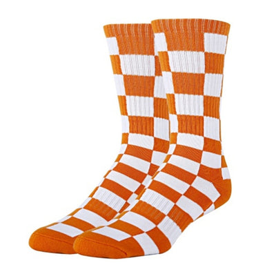 Oooh Yeah - Mens Checker Org Men's Athletic Crew Socks
