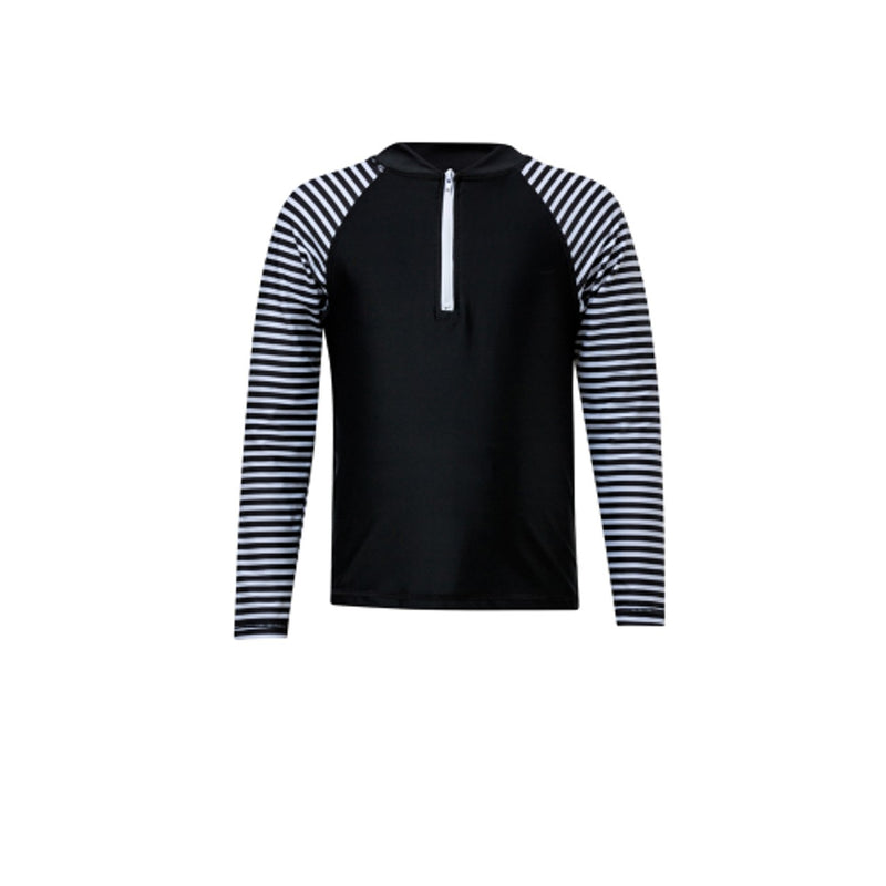 Snapper Rock - Girls Zebra Stripe Long Sleeve Rash Top