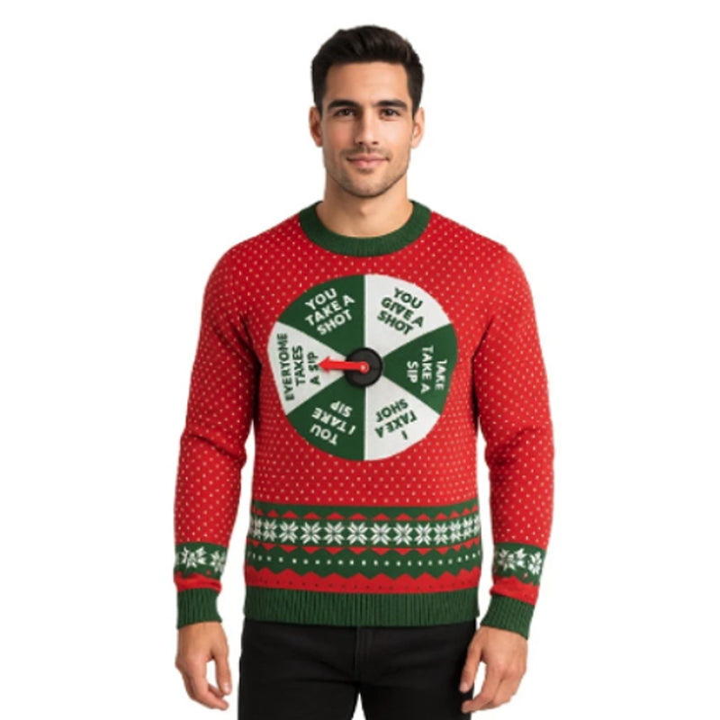 Tipsy Elves - Mens Drinking Game Show Ugly Christmas Sweater