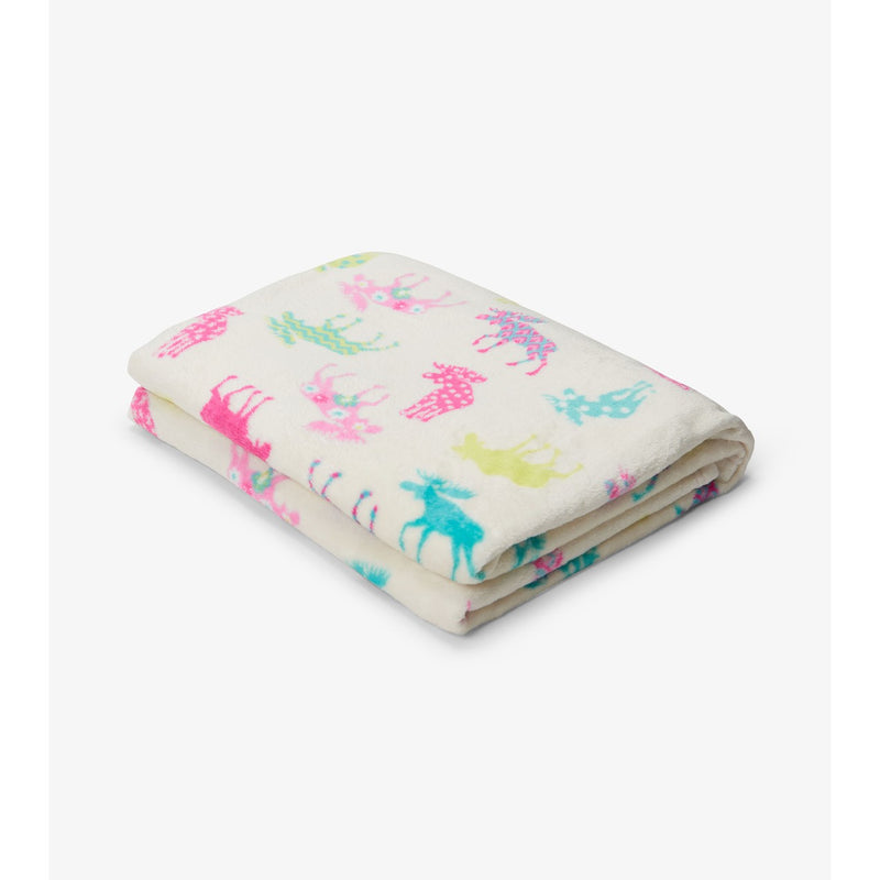 Little Blue House - Unisex Patterned Moose Fleece Blanket