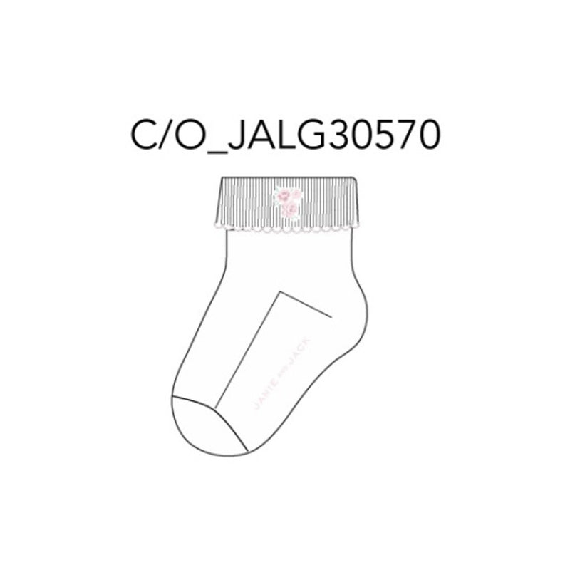 Janie and Jack - Baby G White Flower Icon Foldover Sock E1