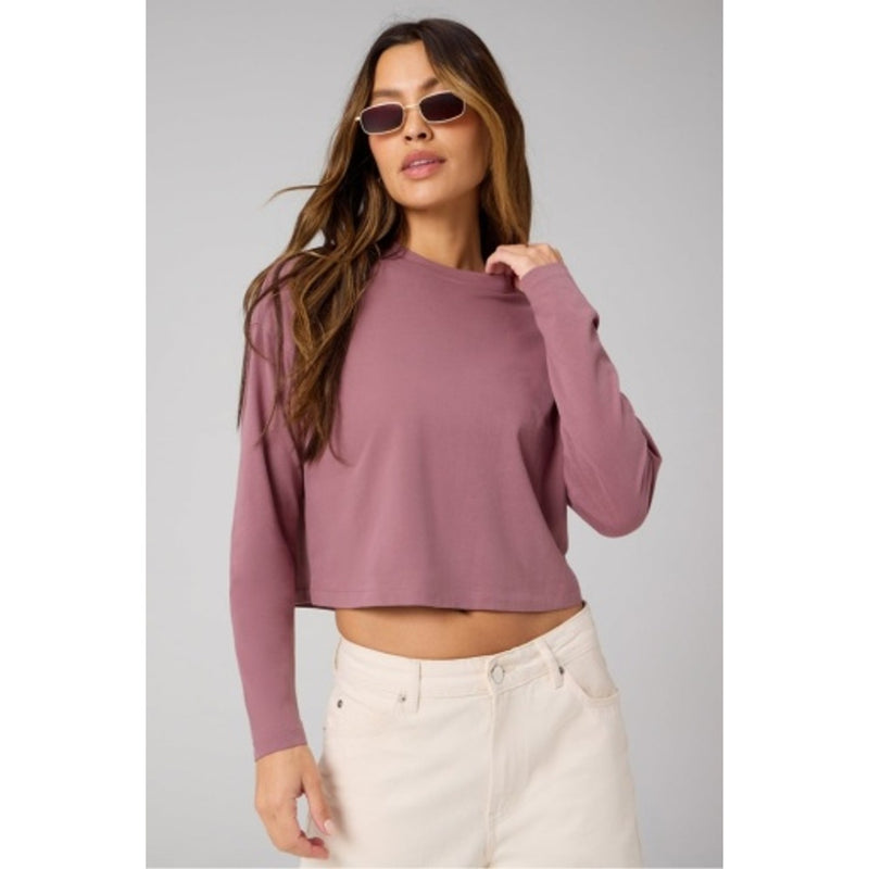 Fabletics - Womens 100% Cotton Boxy Long-Sleeve Tee