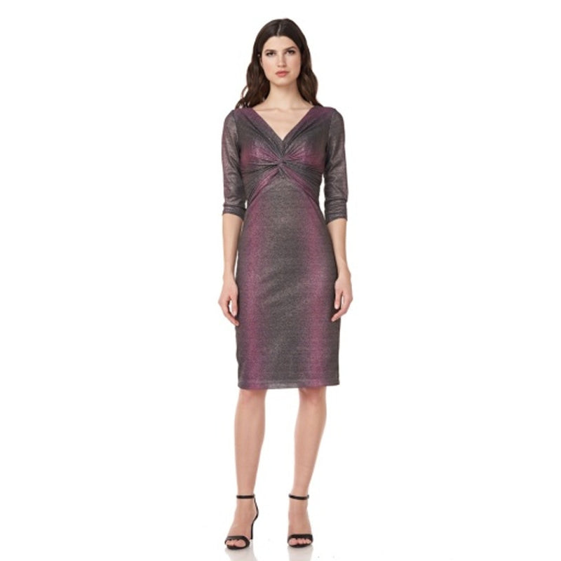 JS Collections - Womens Metallic Twist Cocktail Dress