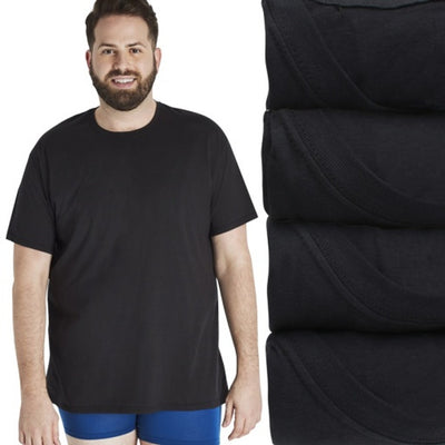 Hanes - Mens Ultimate Cotton Big Men’S T-Shirt Pack Black/Grey 4-Pack (Big & Tall Sizes)