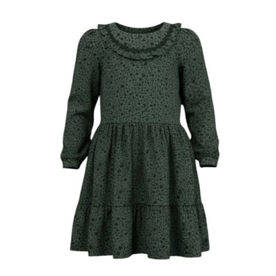 Hope & Henry - Girls Organic Ruffle Neck Knit Dress