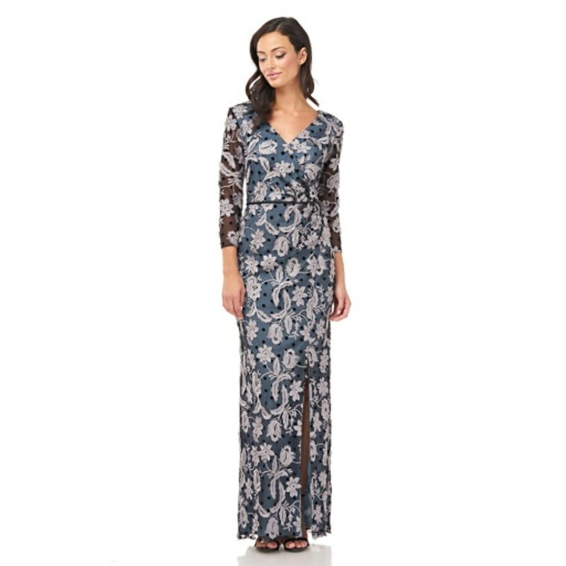 JS Collections - Womens Embroidered Dot Gown