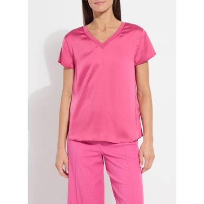 Lysse - Womens Saori V Neck Mix Media Top