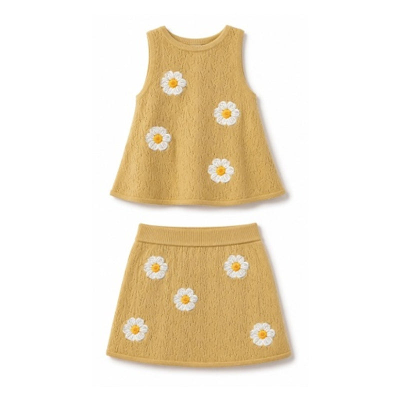 Hope & Henry - Girls Organic Tank and Skirt Sweater Set