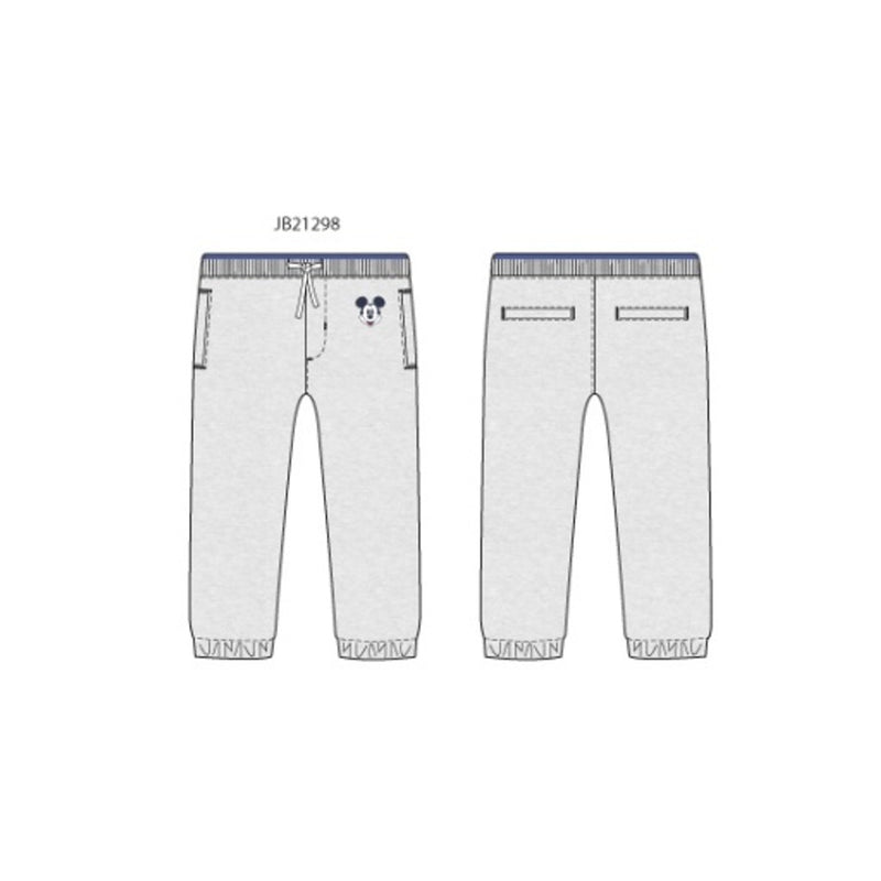 Janie and Jack - Boys K Cream Htr Mickey Patch Fleece Jogger Disney