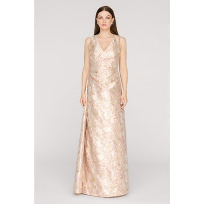 JS Collections - Womens Deborah Faux Wrap Gown