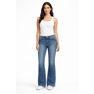 1822 Denim - Womens 30" Mid-Rise Slim Boot with Raw Hem and Ab-Solve