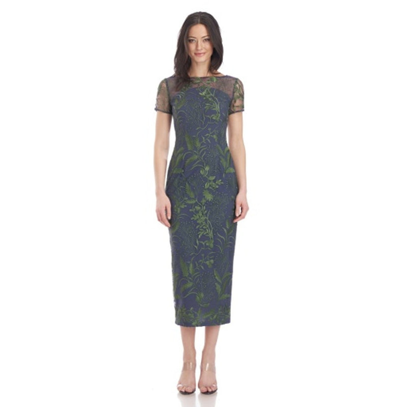 JS Collections - Womens Carine Boat Neck Midi Dress