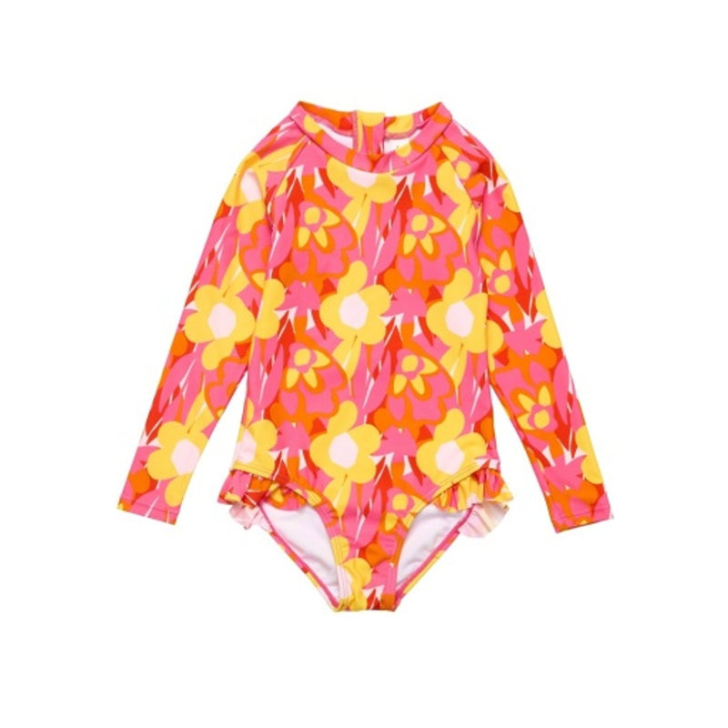 Snapper Rock - Girls Pop of Sunshine Long Sleeve Surf Suit