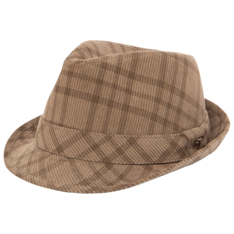 San Diego Hat Company - Frye Mens Corduroy Plaid Stingy Brim Fedora