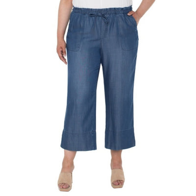 Liverpool Los Angeles - Womens Pull on Tie Waist Wide Leg Ankle