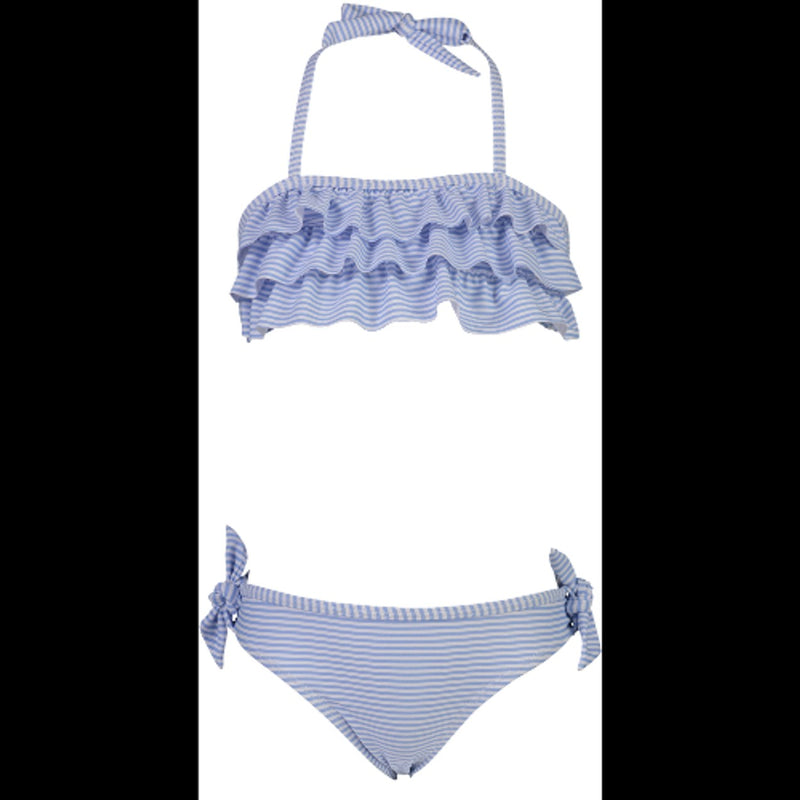 Snapper Rock - Girls Blue & White Stripe Bandeau Bikini