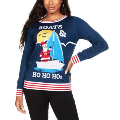 Tipsy Elves - Womens Boats & Ho Ho Hos Ugly Christmas Sweater