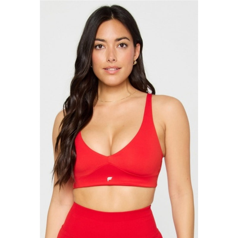 Fabletics - Womens Pureluxe Longline Low Impact Bra - Heated Red