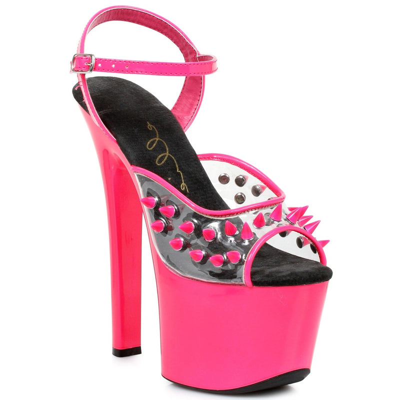 Ellie Shoes - 7" Heel Neon Platform Blacklight Reactive Spikes