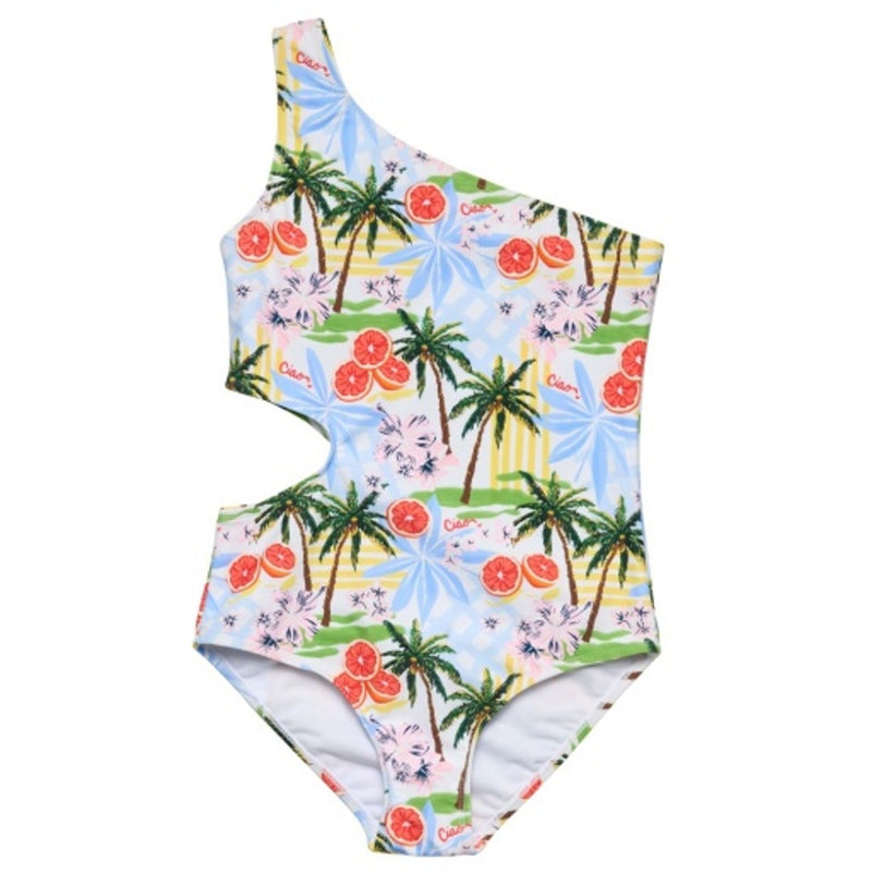 Snapper Rock - Girls Ciao Paradiso One Shoulder Swimsuit